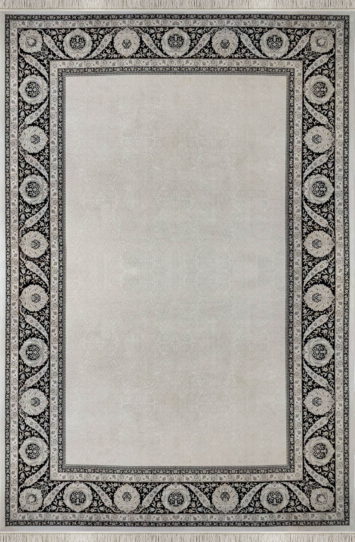 Vendome Palace 5431 Siyah Krem - Viskon Bambu Halı | Dokuma Salon Halısı